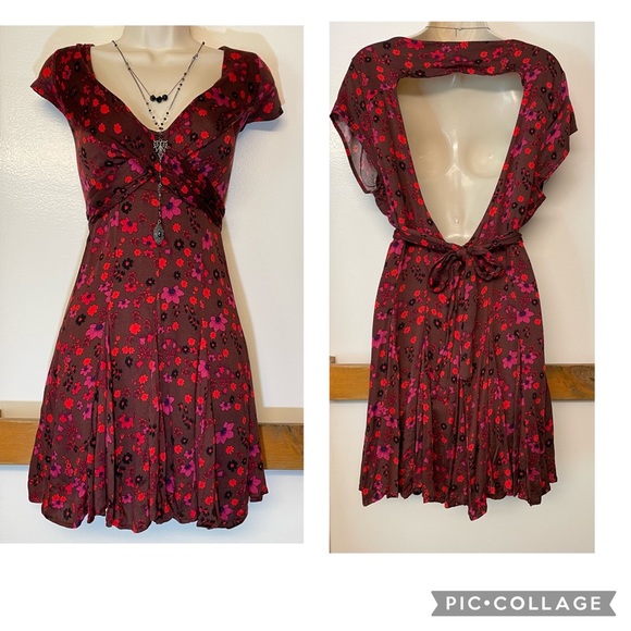 Free People “It Takes Two” Wrap Dress in Plum Combo Mini Dress (M) - Picture 8 of 11